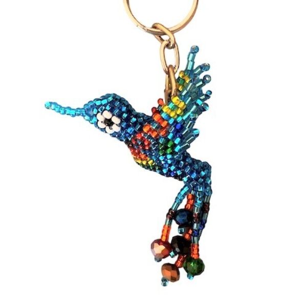 Mini Hummingbird Beaded Keychain