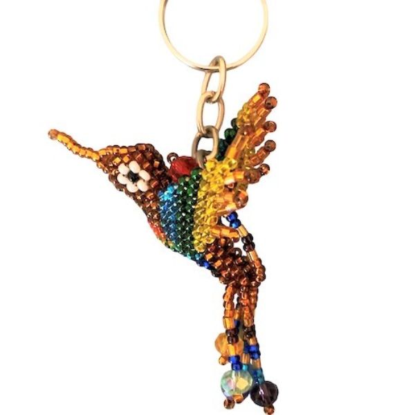 Mini Hummingbird Beaded Keychain