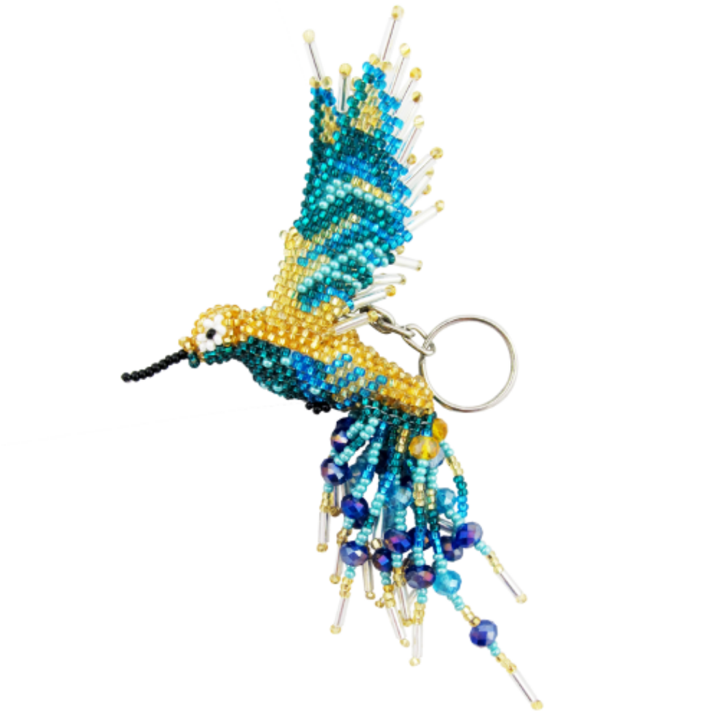 Picture of hummingbird beaded keychain