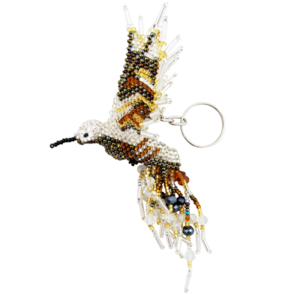 Picture of hummingbird beaded keychain