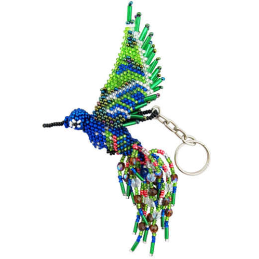 Picture of hummingbird beaded keychain