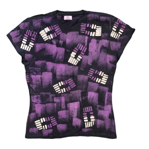 Picture of batik cap sleeve t-shirt - purple spectrum