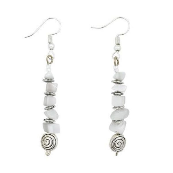 Picture of spiral gemstone earrings