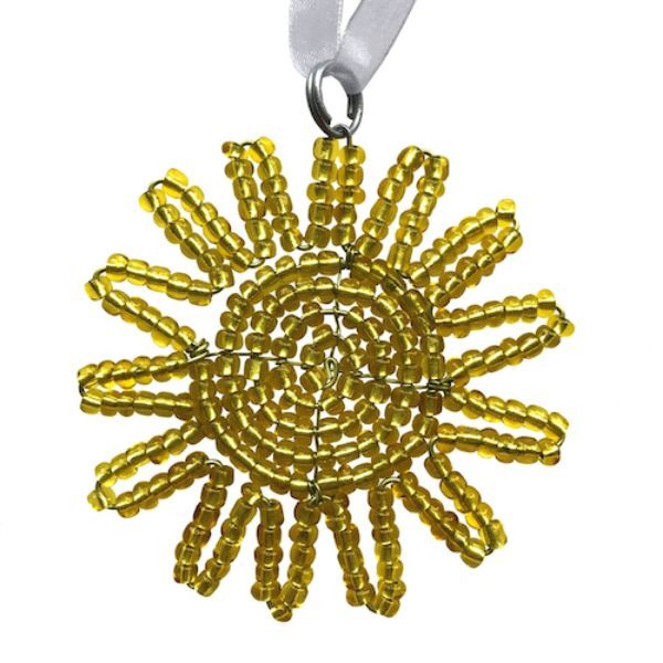 Picture of sun beaded wire ornament