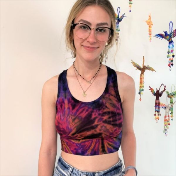 Picture of figure eight tie dye crop top