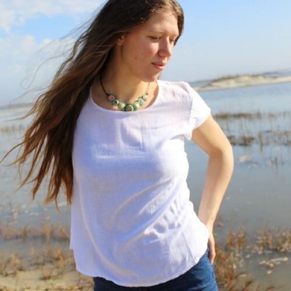 Summer Cap Sleeve Boat Neck Top