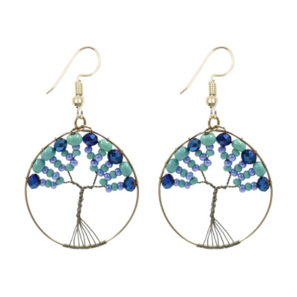 Picture of beaded tree of life earrings