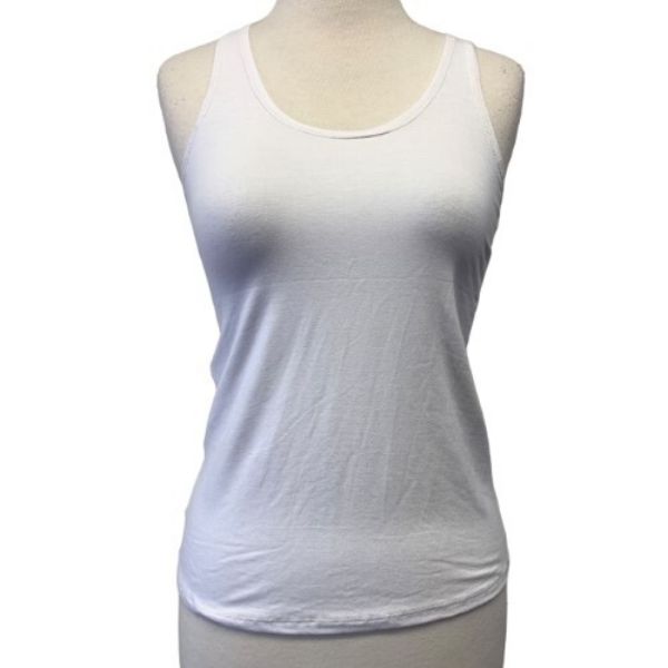 White Slash Weave Back Tank Top