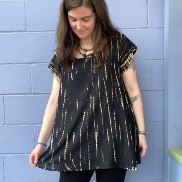 	Jenna Tie Dye Cap Sleeve Swing Top