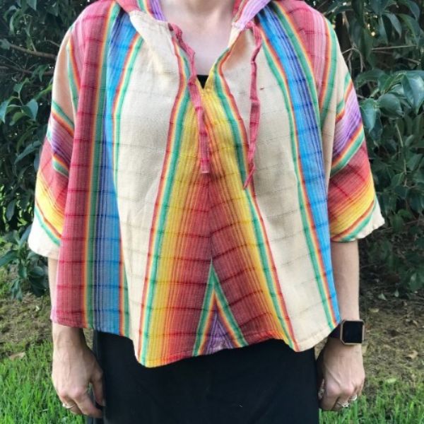 Picture of ikat hooded poncho