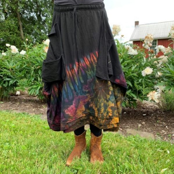 Origami Tie Dye Convertible Skirt Pants