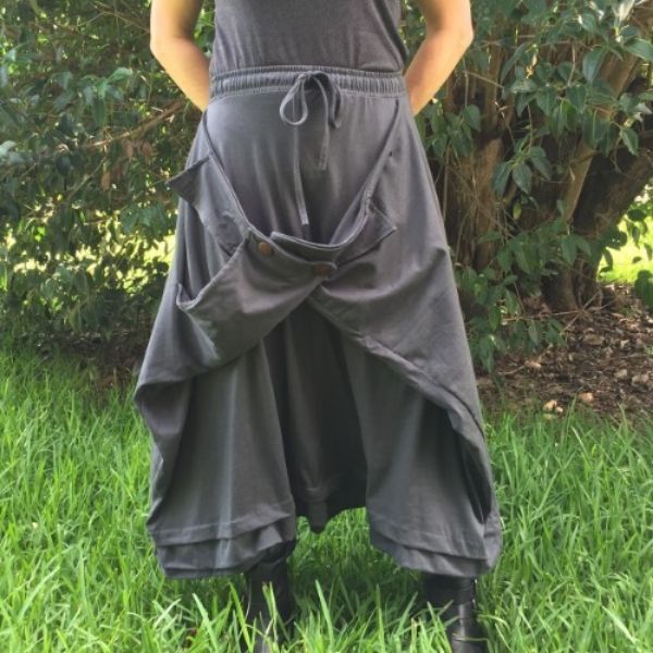 Picture of cotton origami convertible skirt pants - solid