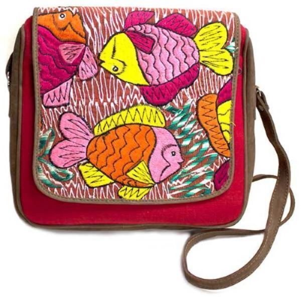 Picture of embroidered fish explorer bag