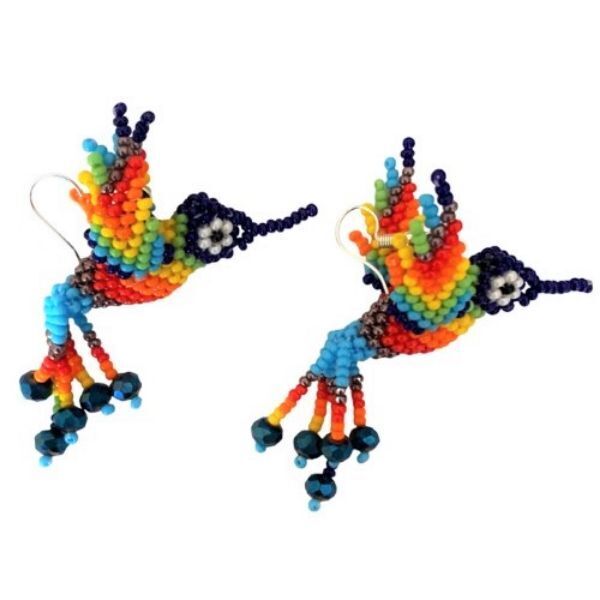 Picture of hummingbird beaded earrings