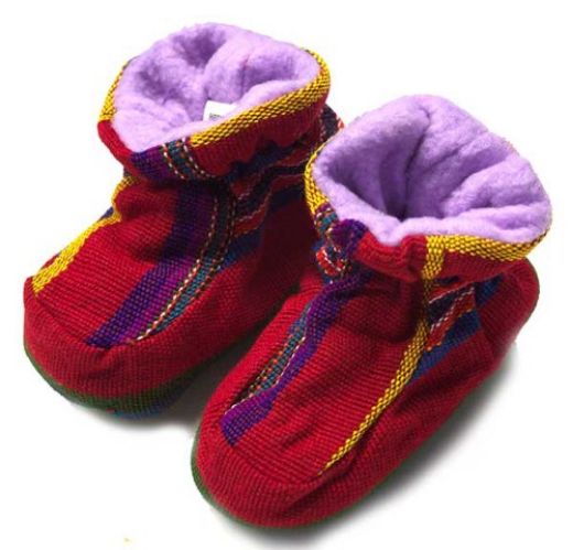 Picture of woven ikat baby booties