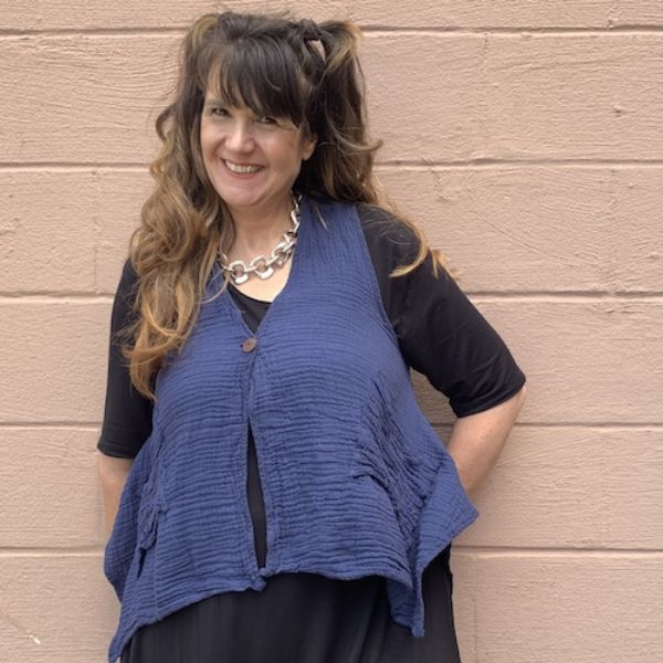 Cotton Gauze Coco Button Vest