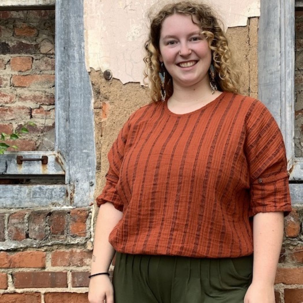 Striped Cotton Gauze Safari Top