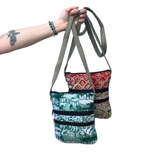 Picture of three zip batik bag