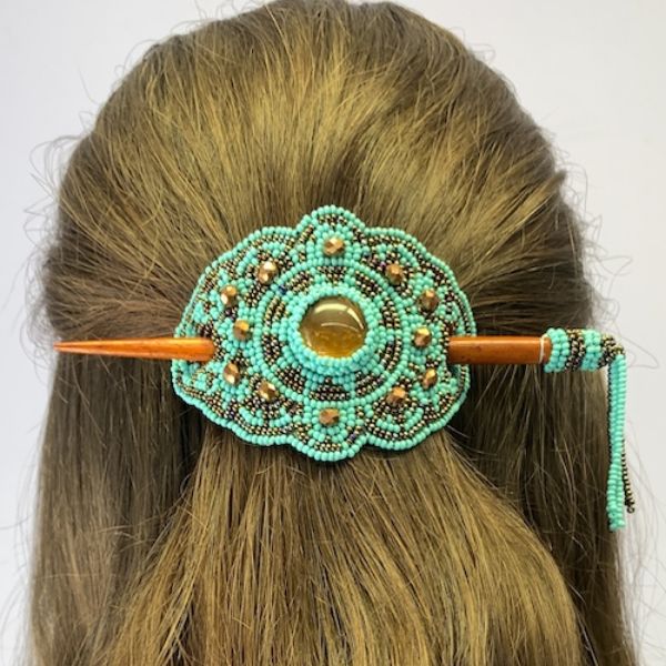 Picture of beaded crystal hair slide