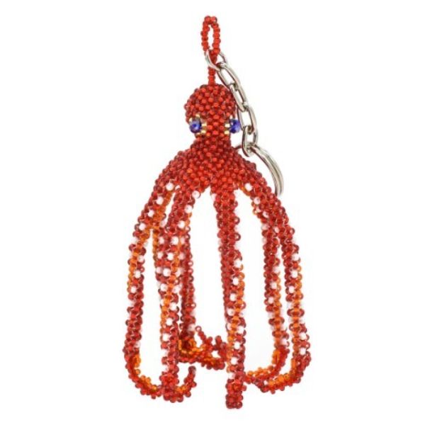 Large Octopus Beaded Keychain