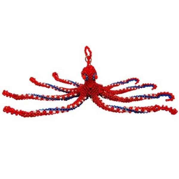 Large Octopus Beaded Keychain
