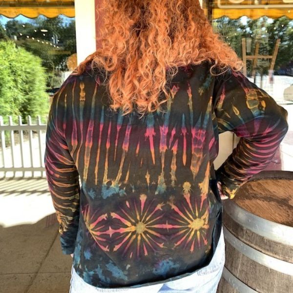 	Tie Dye Long Dolman Sleeve Top