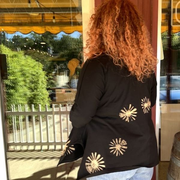 	Starburst Tie Dye 3/4 Sleeve Swing Top