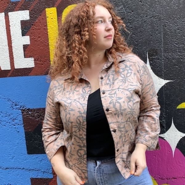 Ana Batik Print Three Quarter Sleeve Button Up Shirt