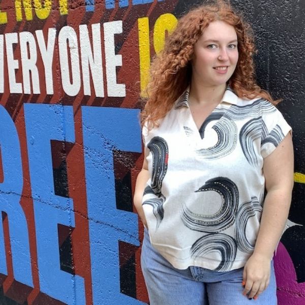 Cream Moon Dance Short Sleeve Embroidered Top