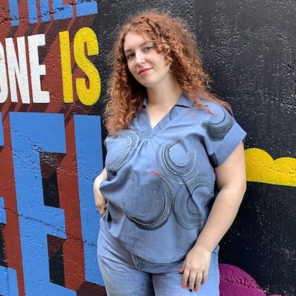 Blue Moon Dance Short Sleeve Embroidered Top