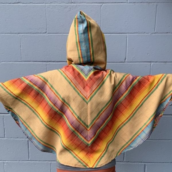 Picture of ikat hooded poncho