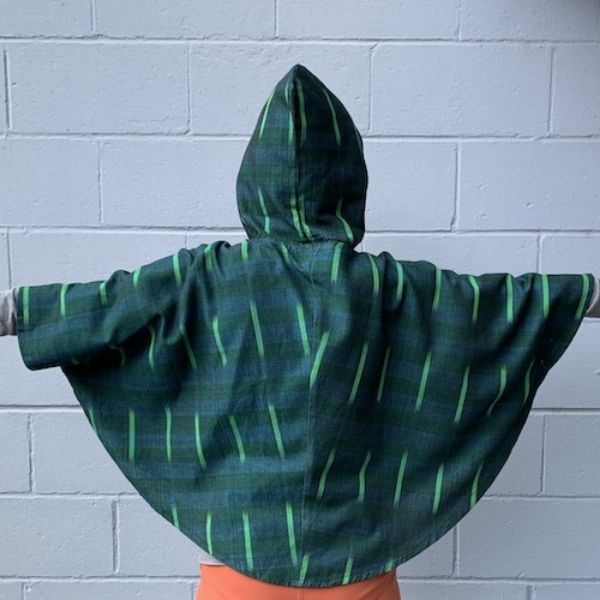Picture of ikat hooded poncho