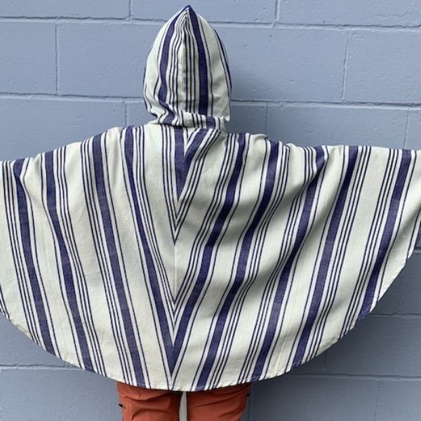Picture of ikat hooded poncho - long