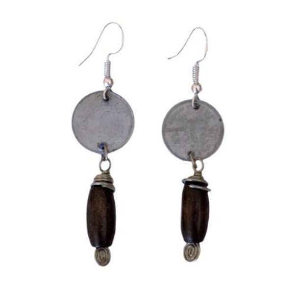 Picture of centavos coin earrings