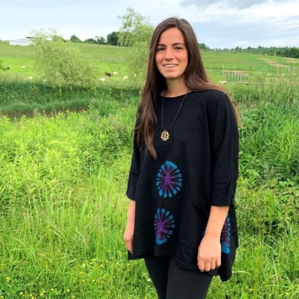 	Starburst Tie Dye 3/4 Sleeve Swing Top