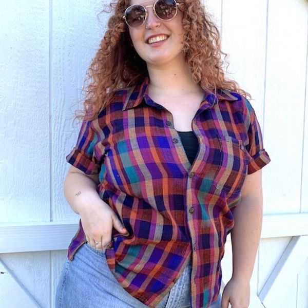 Picture of ikat short sleeve button up shirt