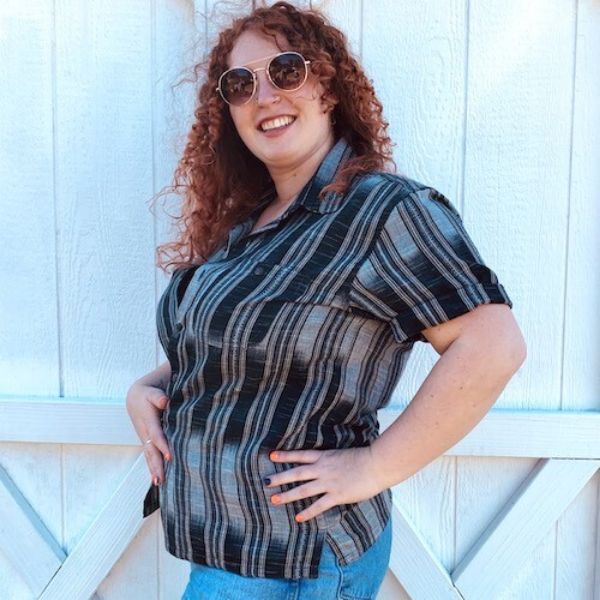 Picture of ikat short sleeve button up shirt