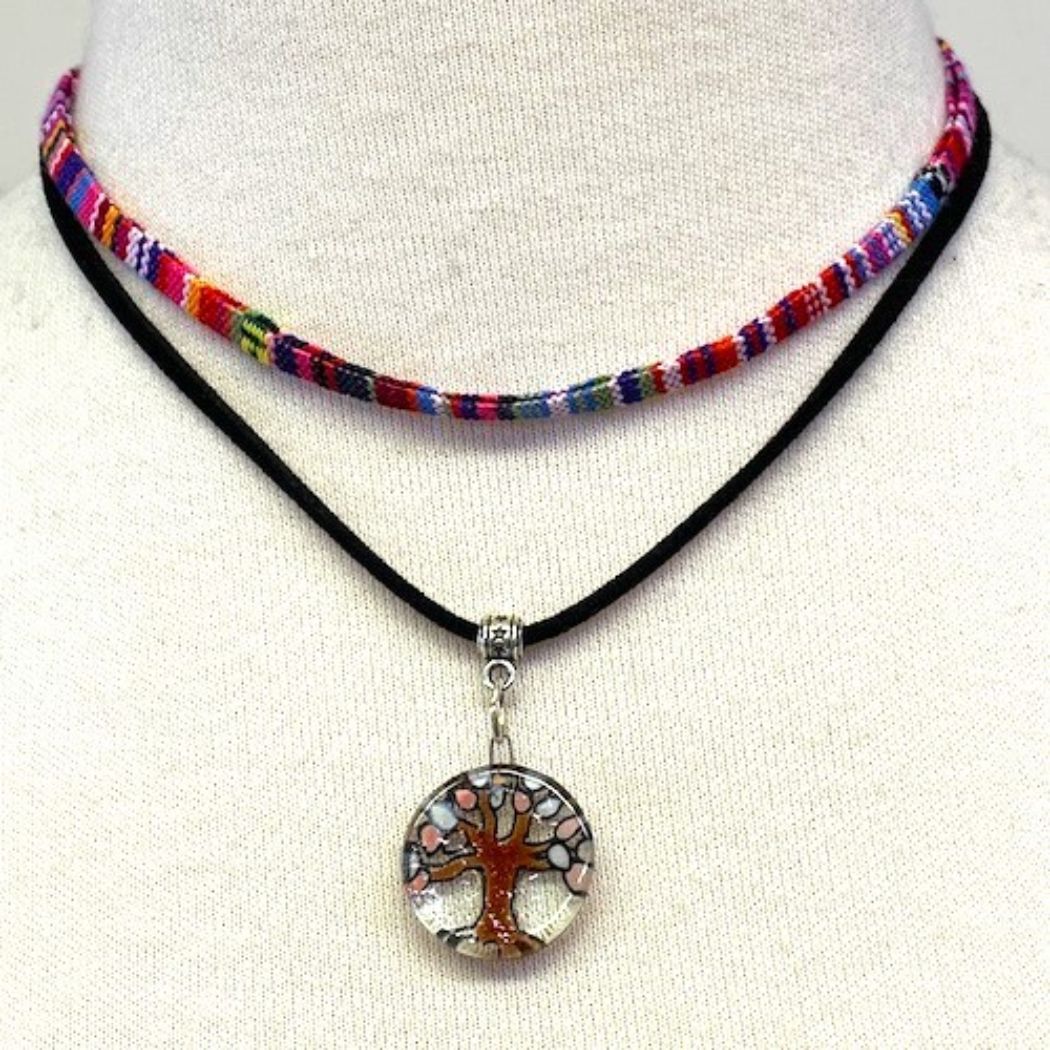 Tree of Life Fused Glass Double Choker