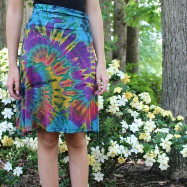 Tie Dye Knee Length Skirt