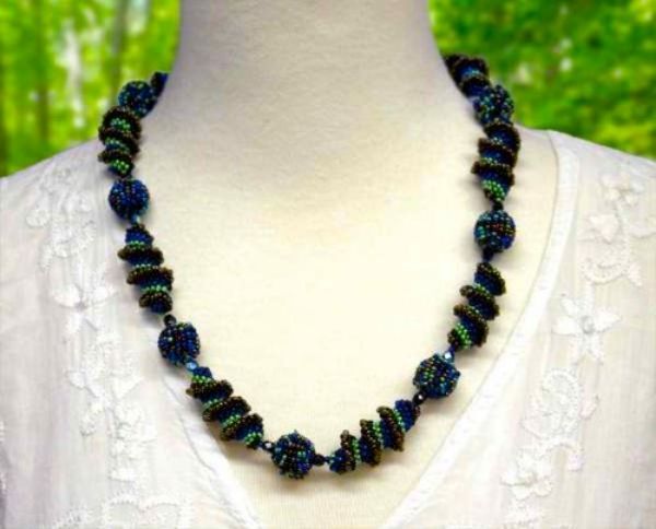 Picture of spiral twist beaded necklace