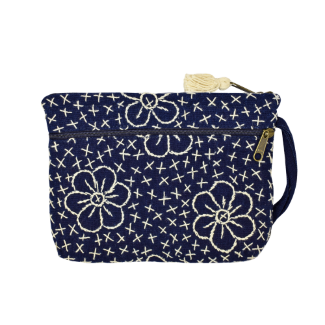 Picture of indigo two pocket wristlet