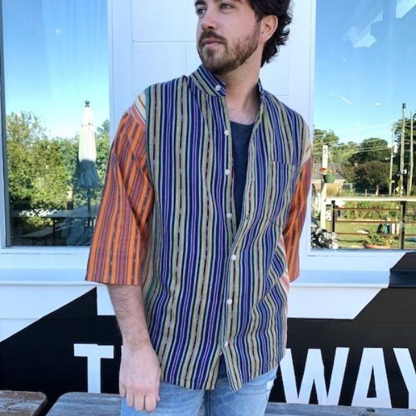 Picture of patchwork ikat shirt