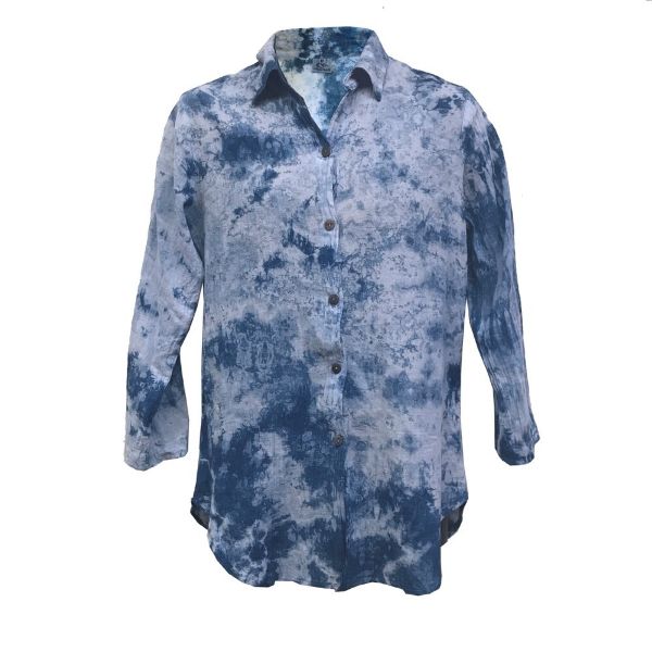 Indigo Long Sleeve Button Up Shirt