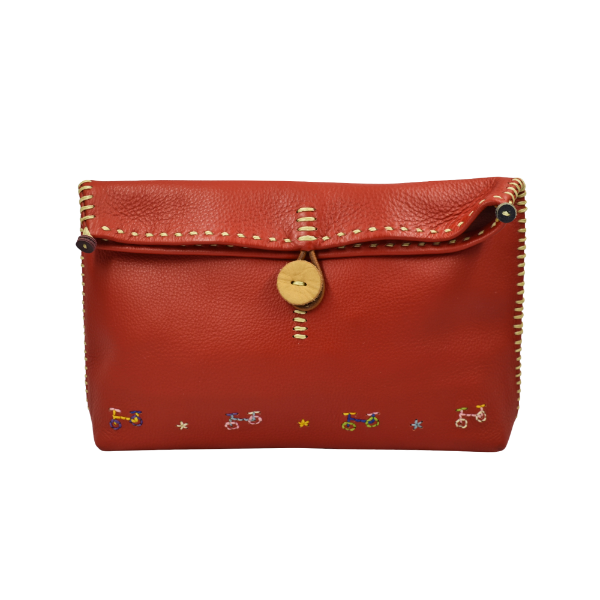 Picture of Bicycle Embroidered Leather Crossbody Bag