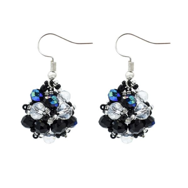 Crystal Cluster Beaded Dangle Earrings