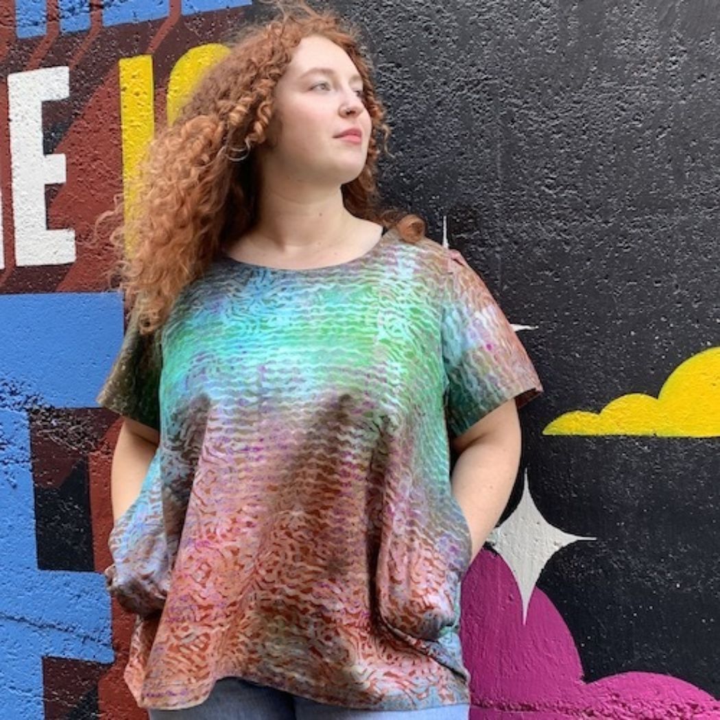 Batik Short Sleeve Boxy Top