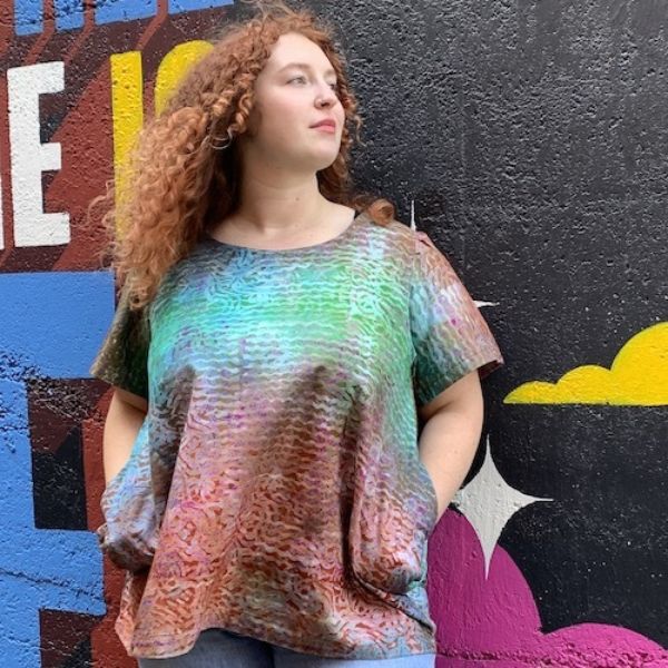 Batik Short Sleeve Boxy Top