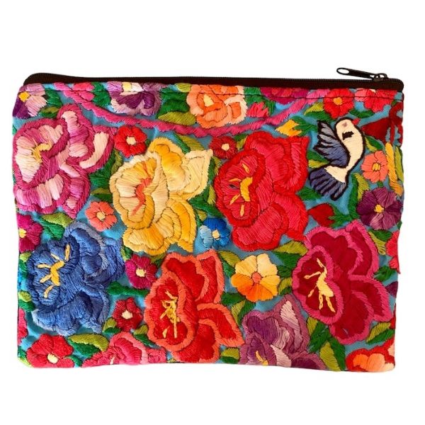 Picture of huipil two pocket pouch - large