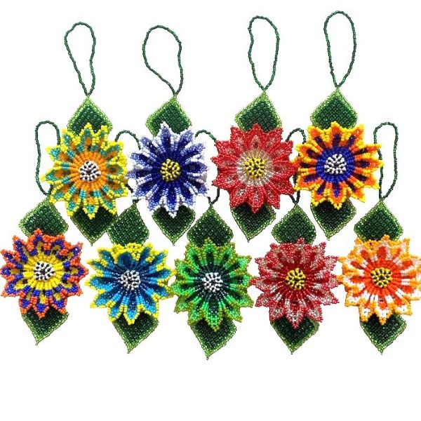 Picture of deluxe beaded holiday ornament - wildflower