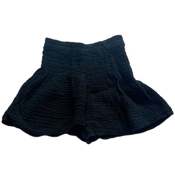 	Cotton Gauze Smocked Waist Shorts